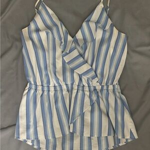 Express Blue and White Striped Blouse